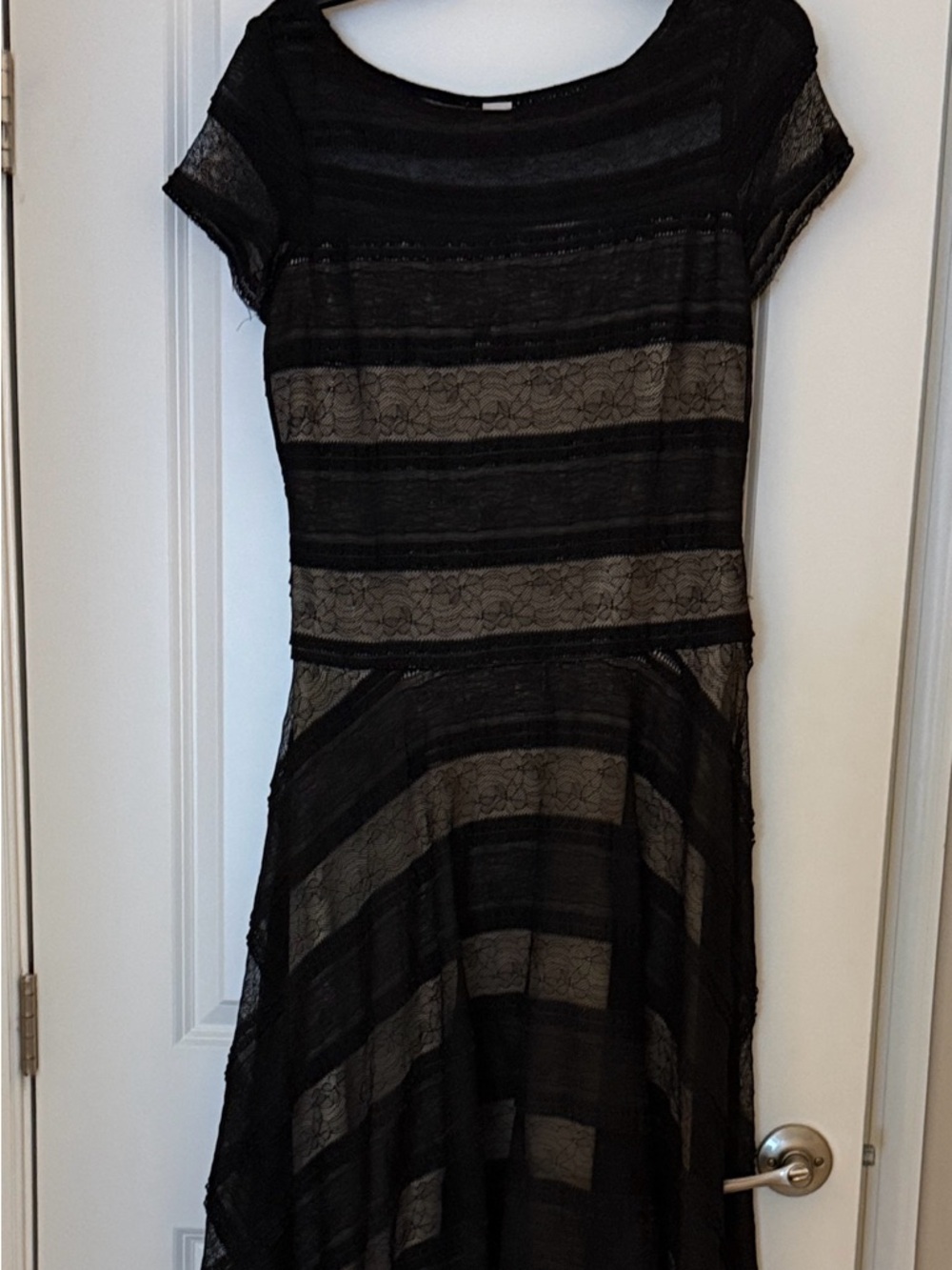 Signature by Sangria Black Lace Midi Dress